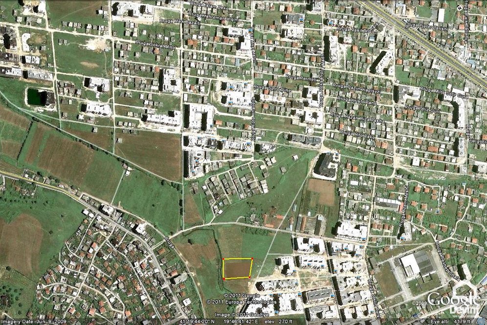 Tirane For Sale Land The land is positioned near the buildings in the area of new Ring of Tirana, near Yzberisht Building Plot