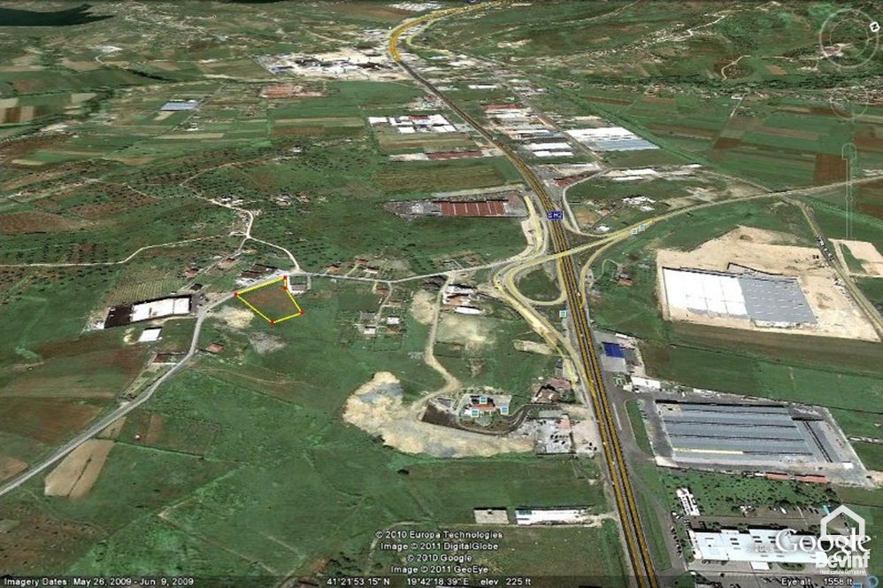 Tirane For Sale Land  The land is positioned in km 8 of the Tirana-Durres Highway. Industrial Land