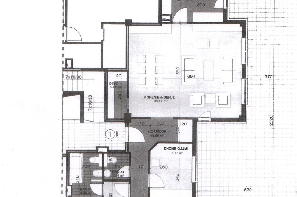 Tirane Qera Apartament 3+1 Apartament ne zonen e Farkes apartament kompleks rezidencial